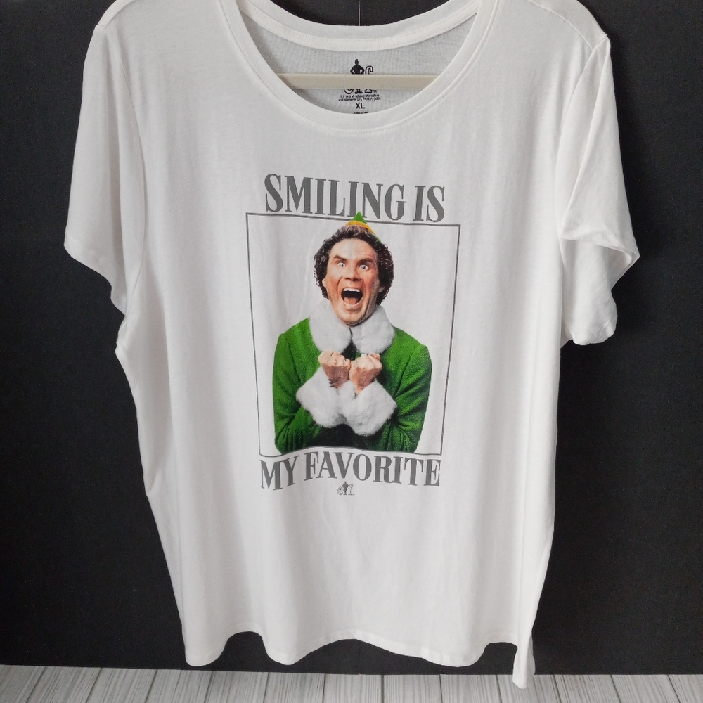Elf "Smiling is my favorite" Will Ferrell Holiday Christmas Tee